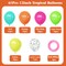 Tropical Hawaiian Balloons Set, 65Pcs 12In Summer Party Balloons with Hot Pink Green Orange Yellow Teal Blue for Hawaiian Summer Birthday Party Decorations